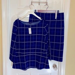 Two piece suit/dress from ANN TAYLOR, in blue plaid. NEW WITH TAGS!